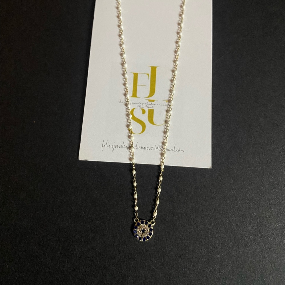 Sterling Silver Necklace with Blue Highlights